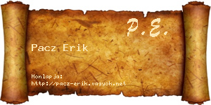 Pacz Erik névjegykártya